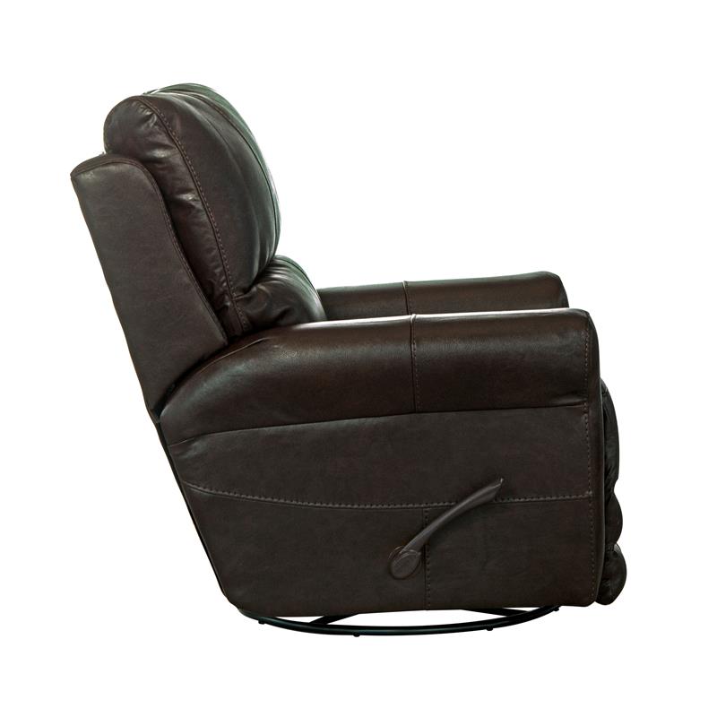 Samuel 360 Degree Swivel Glider Recliner in Chocolate Brown Leather
