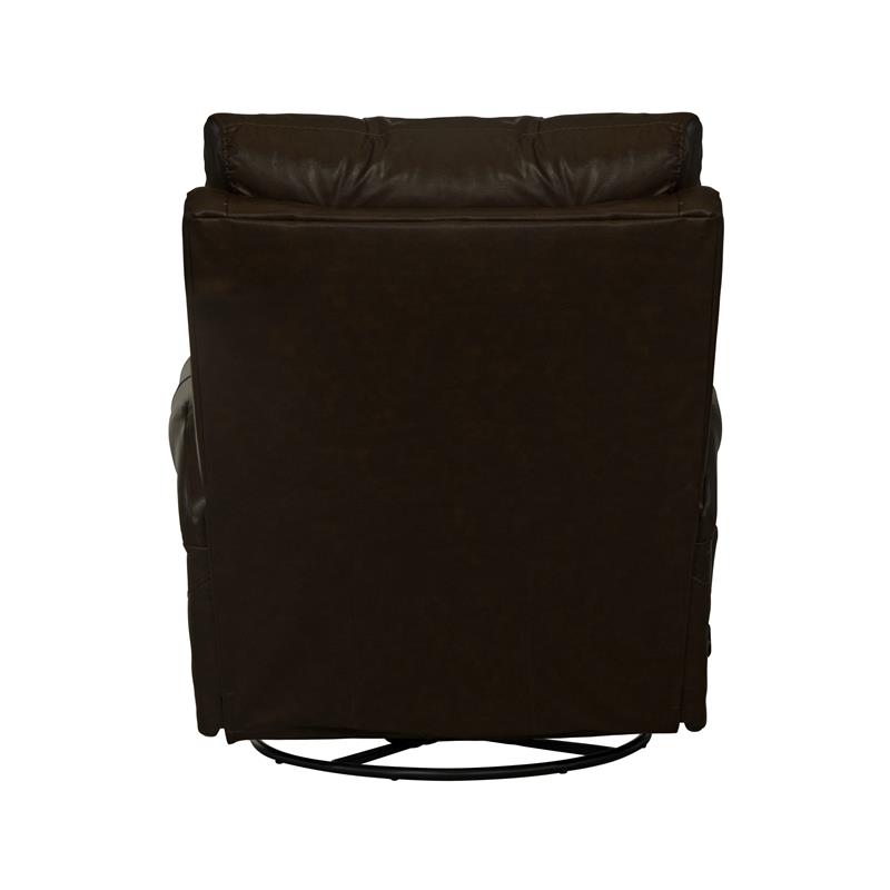 Samuel 360 Degree Swivel Glider Recliner in Chocolate Brown Leather