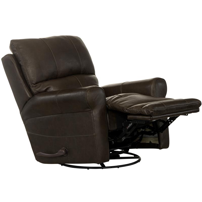 Samuel 360 Degree Swivel Glider Recliner in Chocolate Brown Leather