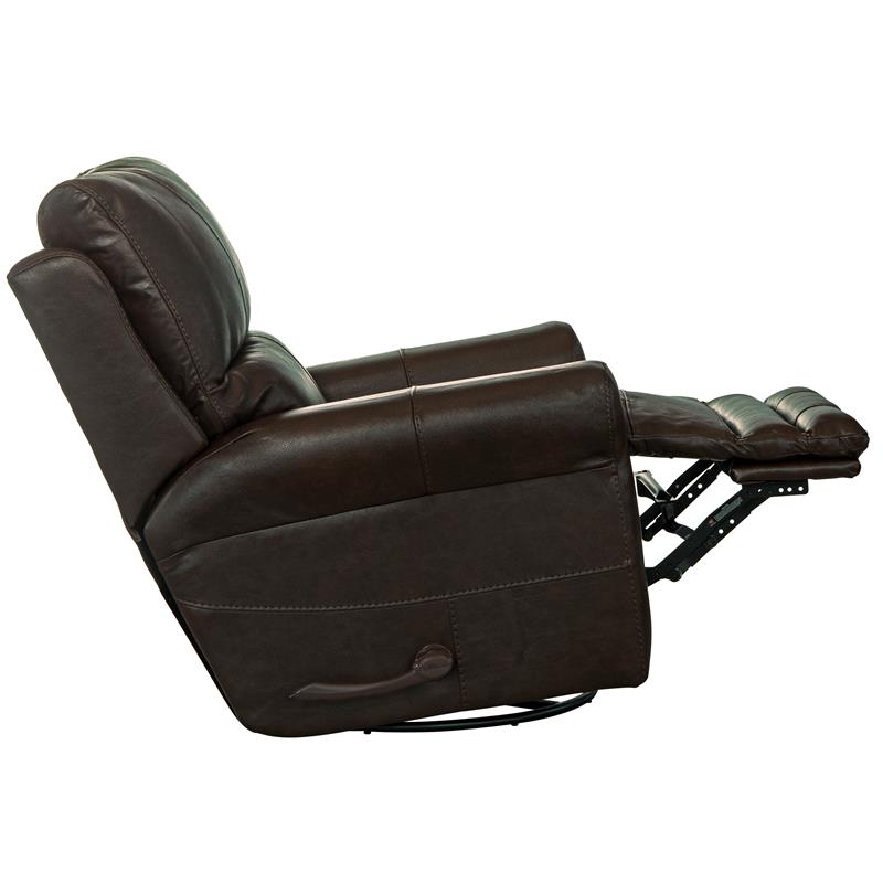 Samuel 360 Degree Swivel Glider Recliner in Chocolate Brown Leather