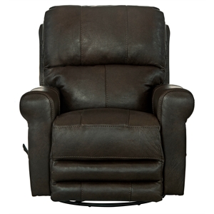 Samuel 360 Degree Swivel Glider Recliner in Chocolate Brown Leather