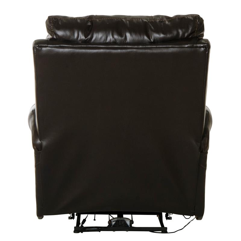 Samuel Power Lay Flat Recliner with USB Charging Port in Chocolate Brown Leather