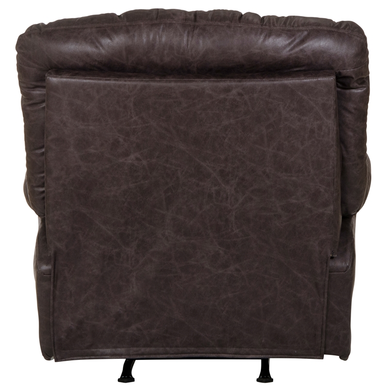 Tommy Full Chaise Glider Recliner in Gray Polyester Fabric