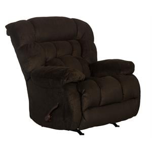 Johnson Chaise Rocker Recliner in Brown Polyester Fabric