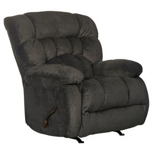Johnson Chaise Rocker Recliner in Gray Polyester Fabric