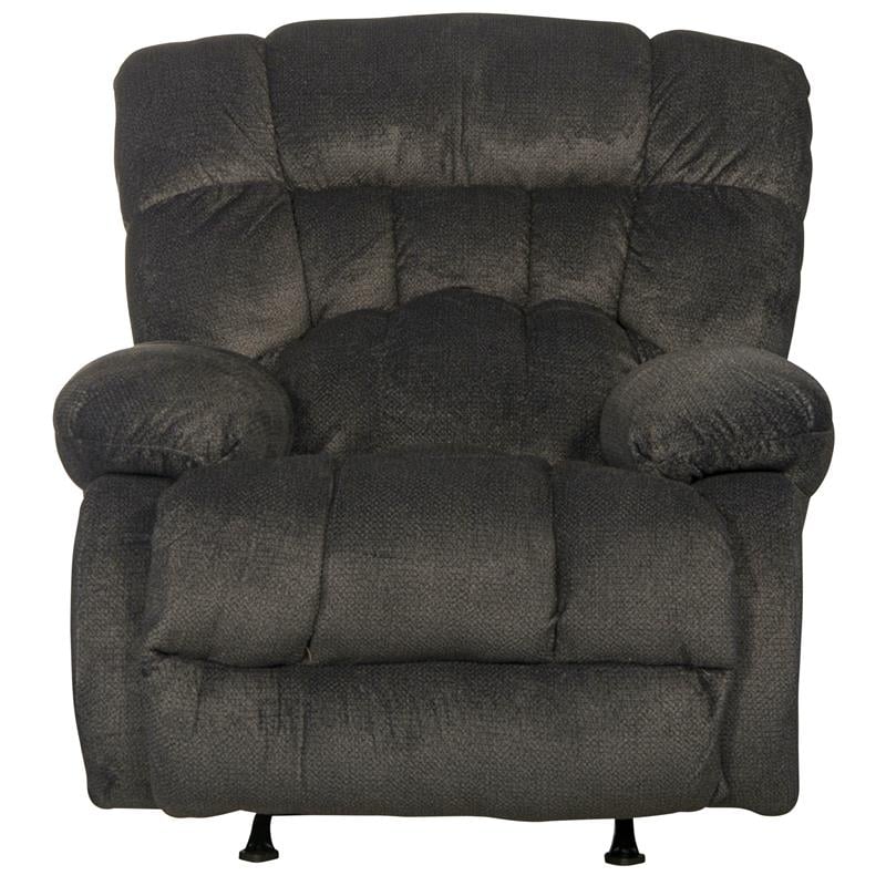 Johnson Chaise Rocker Recliner in Gray Polyester Fabric