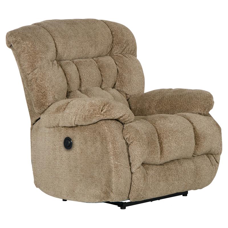 Johnson Power Lay Flat Recliner in Chateau Brown Polyester Fabric