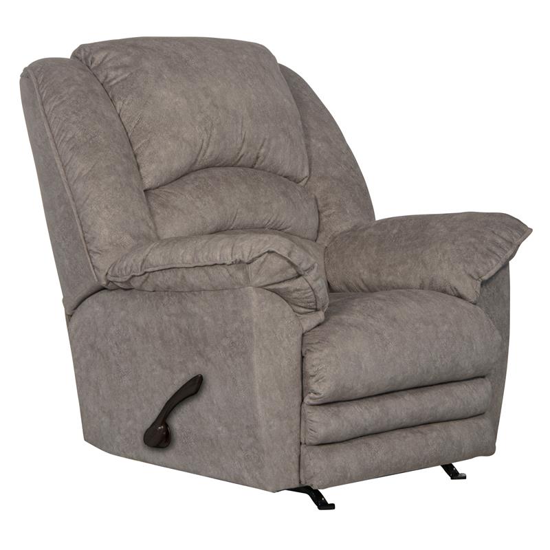 Dolan Chaise Rocker Recliner in Gray Polyester Fabric