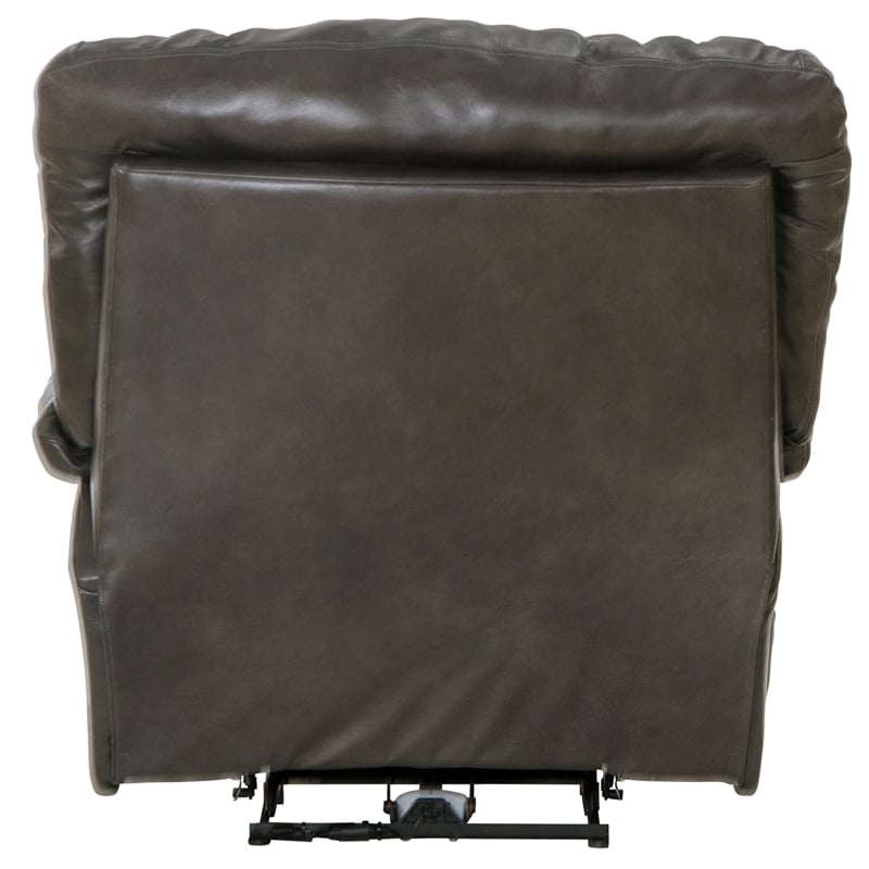 boyd power lay flat chaise recliner in gray top grain italian leather