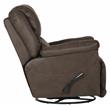 Justin Chaise Swivel Glider Recliner in Gray Polyester Fabric