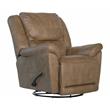 Justin Chaise Swivel Glider Recliner in Brown Polyester Fabric