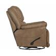 Justin Chaise Swivel Glider Recliner in Brown Polyester Fabric