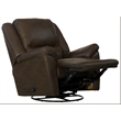 Justin Chaise Swivel Glider Recliner in Brown Polyester Fabric