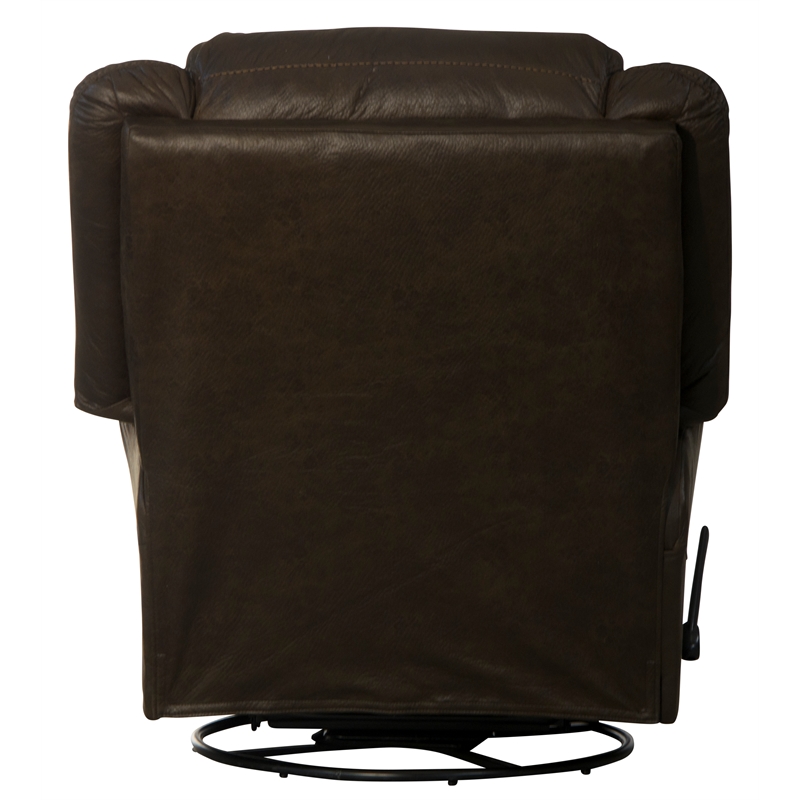 Justin Chaise Swivel Glider Recliner in Brown Polyester Fabric