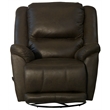 Justin Chaise Swivel Glider Recliner in Brown Polyester Fabric