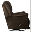 Justin Chaise Swivel Glider Recliner in Brown Polyester Fabric