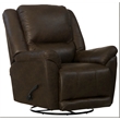 Justin Chaise Swivel Glider Recliner in Brown Polyester Fabric