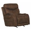 Wellker Power Rocker Recliner with Heat & Massage in Brown Polyester Fabric