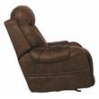 Wellker Power Rocker Recliner with Heat & Massage in Brown Polyester Fabric