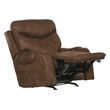 Wellker Power Rocker Recliner with Heat & Massage in Brown Polyester Fabric