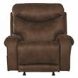 Wellker Power Rocker Recliner with Heat & Massage in Brown Polyester Fabric