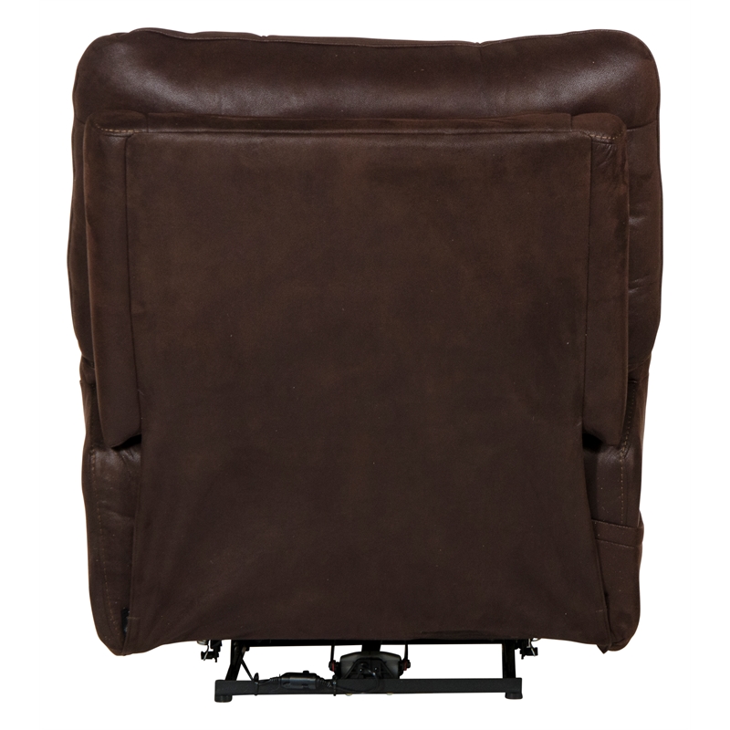 Osborne Power Lay Flat Recliner with Heat & Massage in Brown Polyester Fabric
