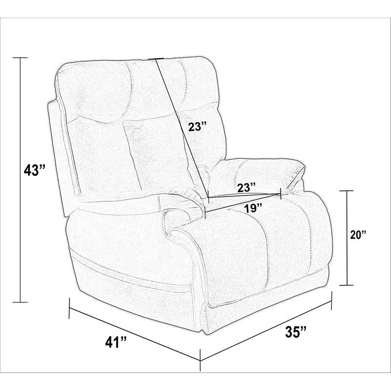 Osborne Power Lay Flat Recliner with Heat & Massage in Brown Polyester Fabric