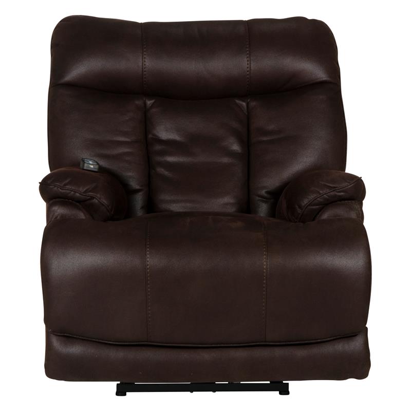 Osborne Power Lay Flat Recliner with Heat & Massage in Brown Polyester Fabric