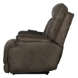 Osborne Power Lay Flat Rec with Heat & Massage in Gray Polyester Fabric
