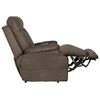 Osborne Power Lay Flat Rec with Heat & Massage in Gray Polyester Fabric