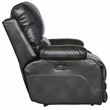 Kealyn Power Lay Flat Recliner with Power Headrest in Gray Faux Leather
