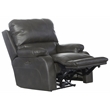 Kealyn Power Lay Flat Recliner with Power Headrest in Gray Faux Leather