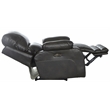 Kealyn Power Lay Flat Recliner with Power Headrest in Gray Faux Leather