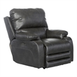 Kealyn Power Lay Flat Recliner with Power Headrest in Gray Faux Leather