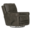 Graves Swivel Glider Recliner in Gray Polyester Fabric