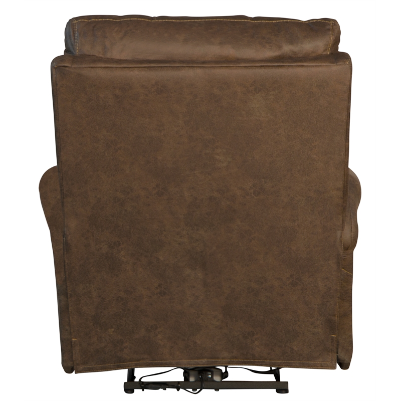 Graves Power Wall Hugger Recliner in Brown Polyester Fabric