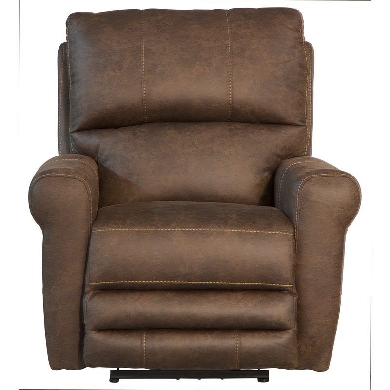 Graves Power Wall Hugger Recliner in Brown Polyester Fabric