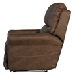Graves Power Wall Hugger Recliner in Brown Polyester Fabric