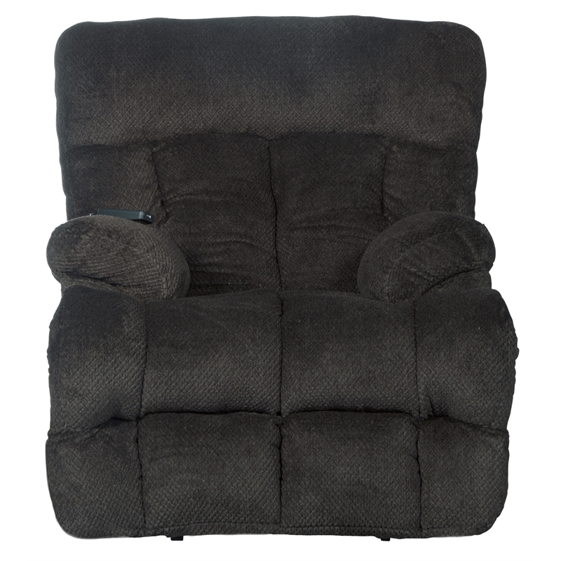 Webster Power Recliner with Adjustable Headrest & Lumbar in Soft Gray Fabric