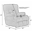 Webster Power Recliner with Adjustable Headrest & Lumbar in Soft Gray Fabric