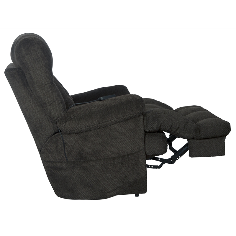 Webster Power Recliner with Adjustable Headrest & Lumbar in Soft Gray Fabric