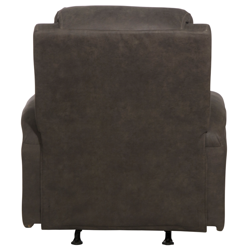 Catnapper Page Rocker Recliner with Two Cupholders in Gray Polyester Fabric