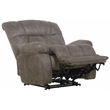 Catnapper Dixon Oversized Power Lay Flat Recliner in Gray Fabric
