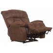 Catnapper Dixon Oversized Power Lay Flat Recliner in Brown Fabric