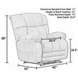 Catnapper Dixon Oversized Power Lay Flat Recliner in Brown Fabric