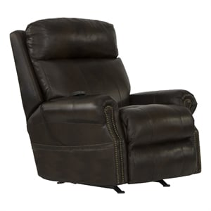 Catnapper Danny Cocoa Leather Power Rocker Recliner with Therapeutic Massage
