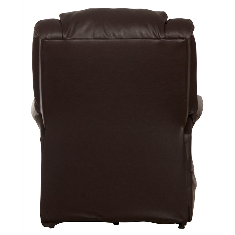 Catnapper Hewitt Power Lift Lay-Flat Recliner with Brown Disinfectable PU Fabric
