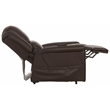 Catnapper Hewitt Power Lift Lay-Flat Recliner with Brown Disinfectable PU Fabric