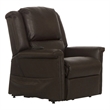 Catnapper Hewitt Power Lift Lay-Flat Recliner with Brown Disinfectable PU Fabric