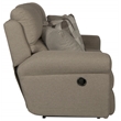 Catnapper Eastland Lay Flat Reclining Sofa in Gray Fabric with Accent Pillows